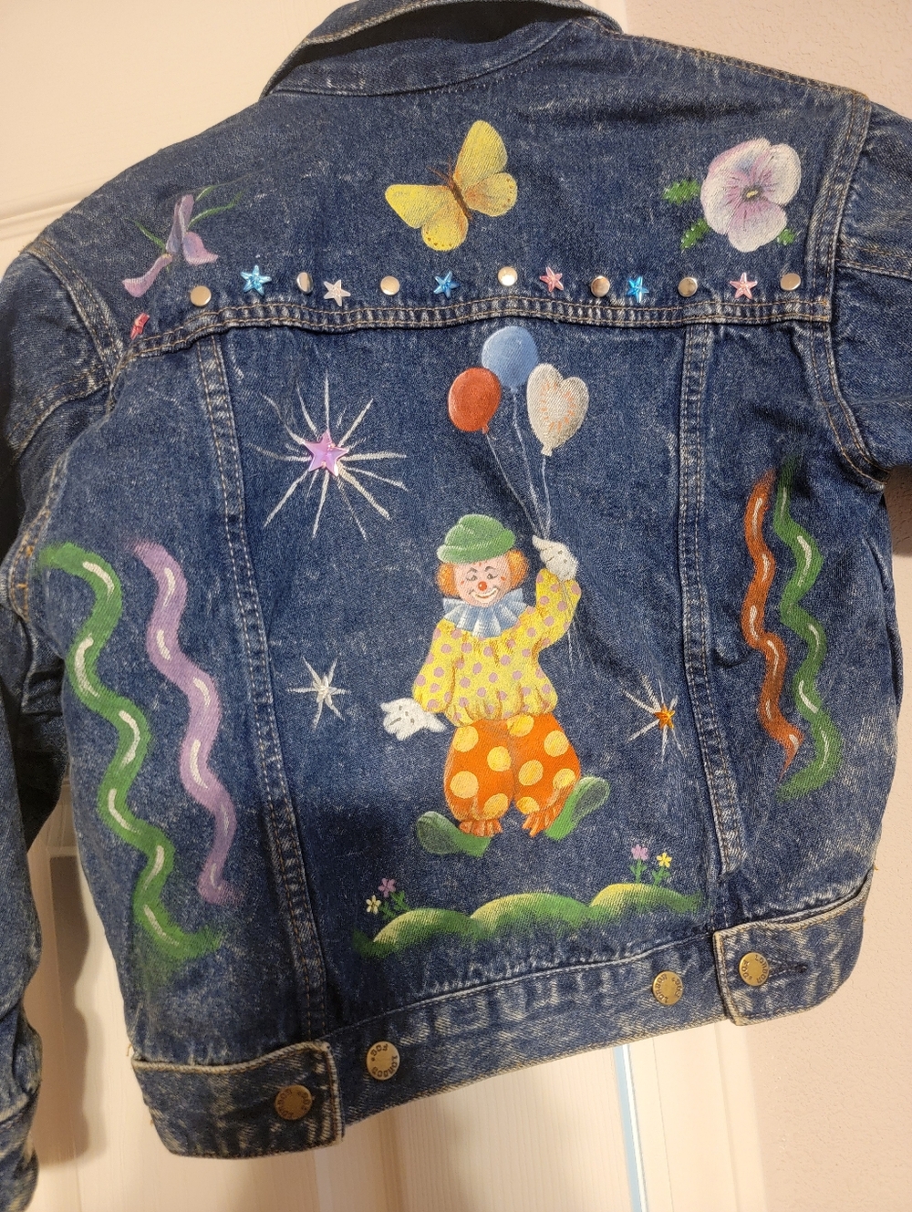 Vintage Handpainted London Fog Upcycled Jacket Size 7